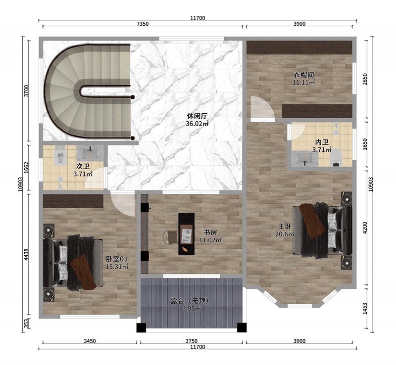 二層歐式風(fēng)格輕鋼別墅戶型+建房配置表【睿婕版權(quán)】(圖3) 睿婕輕鋼別墅